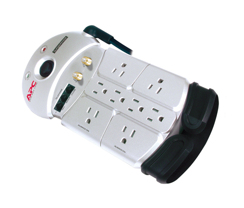 APC P8T3V Essential A/V Surge Protector Silver 8 AC outlet(s) 120 V