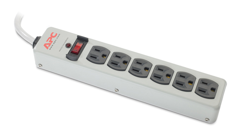 APC Essential SurgeArrest, 6 outlets, 4 ft cord, metal housing, 120V Black, White 6 AC outlet(s) 1.22 m