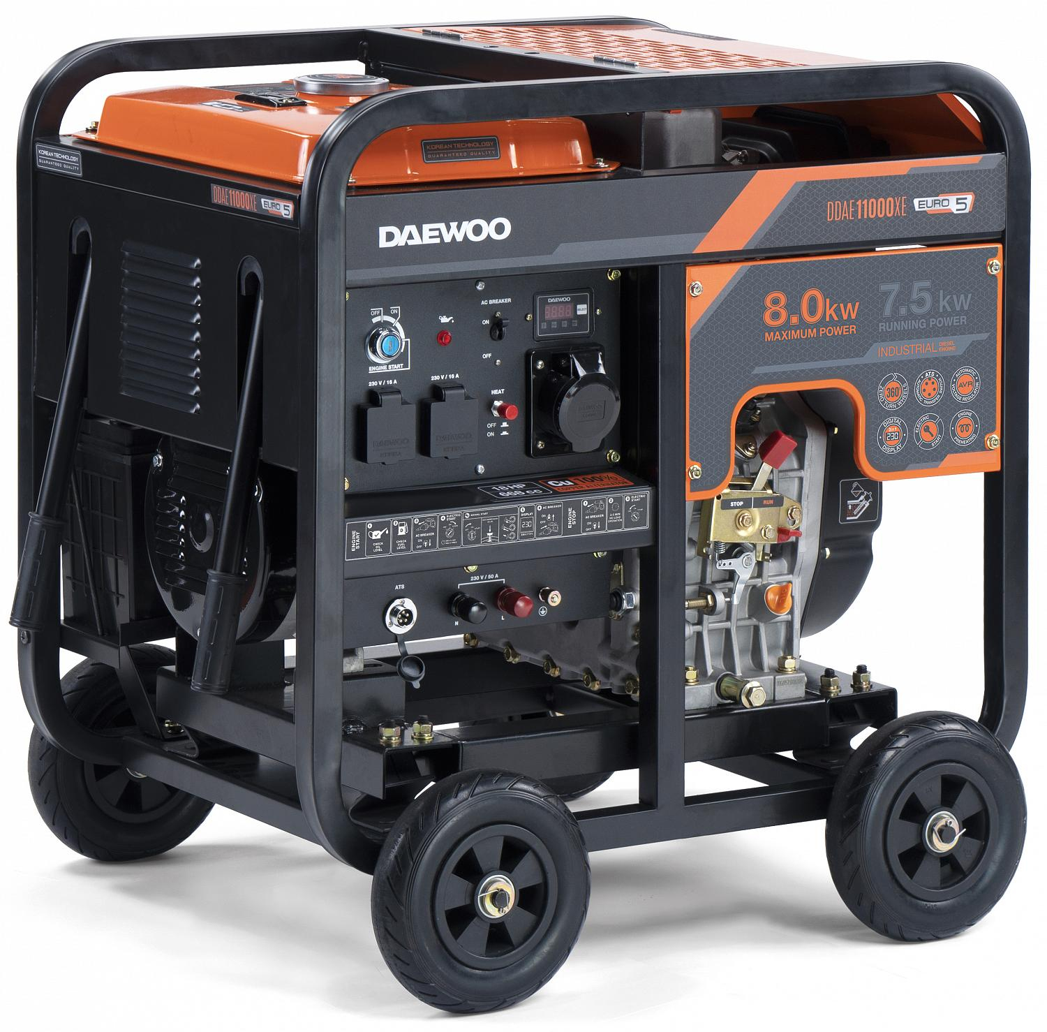 Daewoo DDAE 11000DXE engine-generator 7500 W 13.5 L Diesel Black