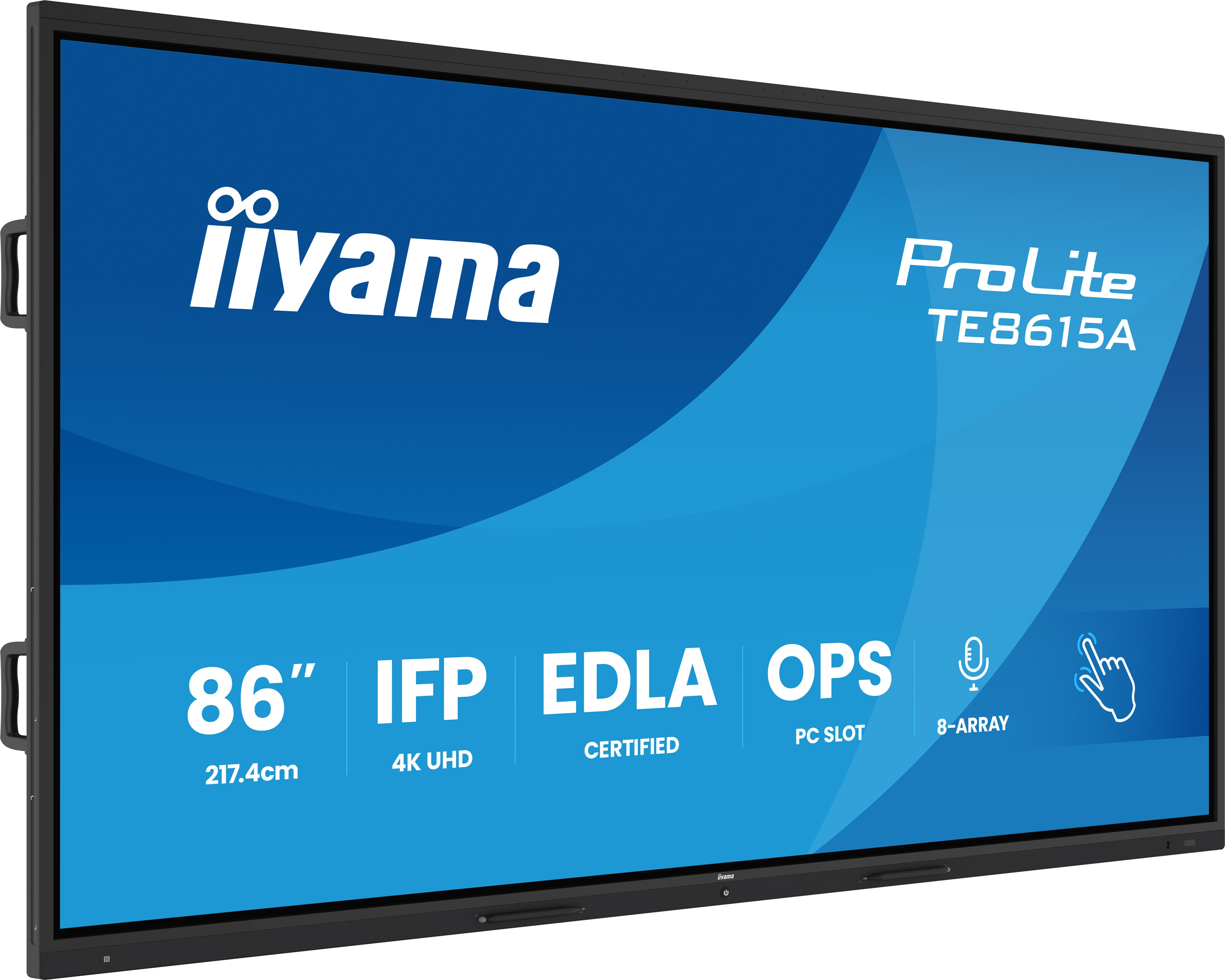 iiyama TE8615A-B1AG Signage Display Interactive flat panel 2.17 m (85.6") Wi-Fi 550 cd/m² 4K Ultra HD Black Touchscreen Built-in processor Android