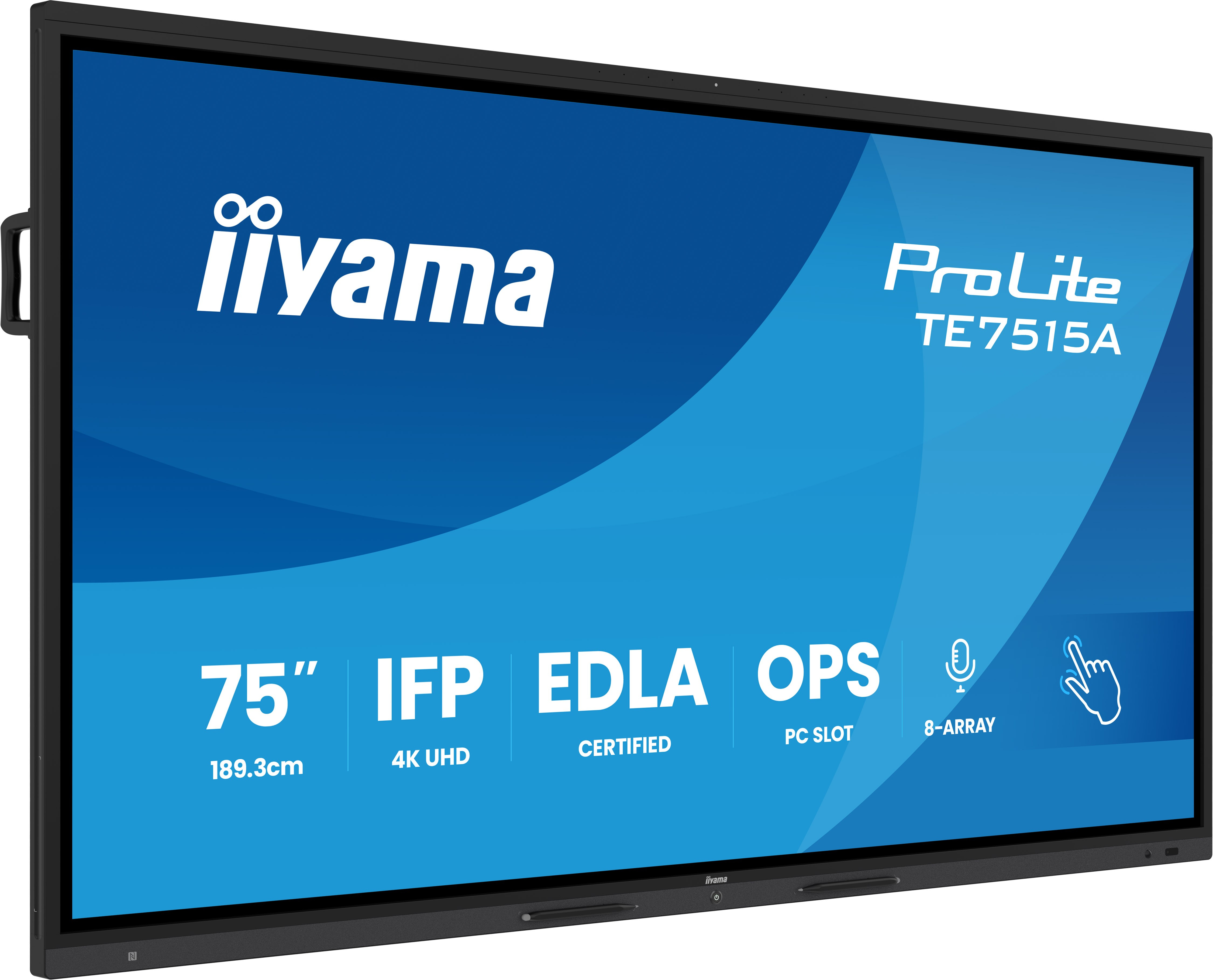 iiyama TE7515A-B1AG Signage Display Interactive flat panel 190.5 cm (75") Wi-Fi 550 cd/m² 4K Ultra HD Black Touchscreen Built-in processor Android
