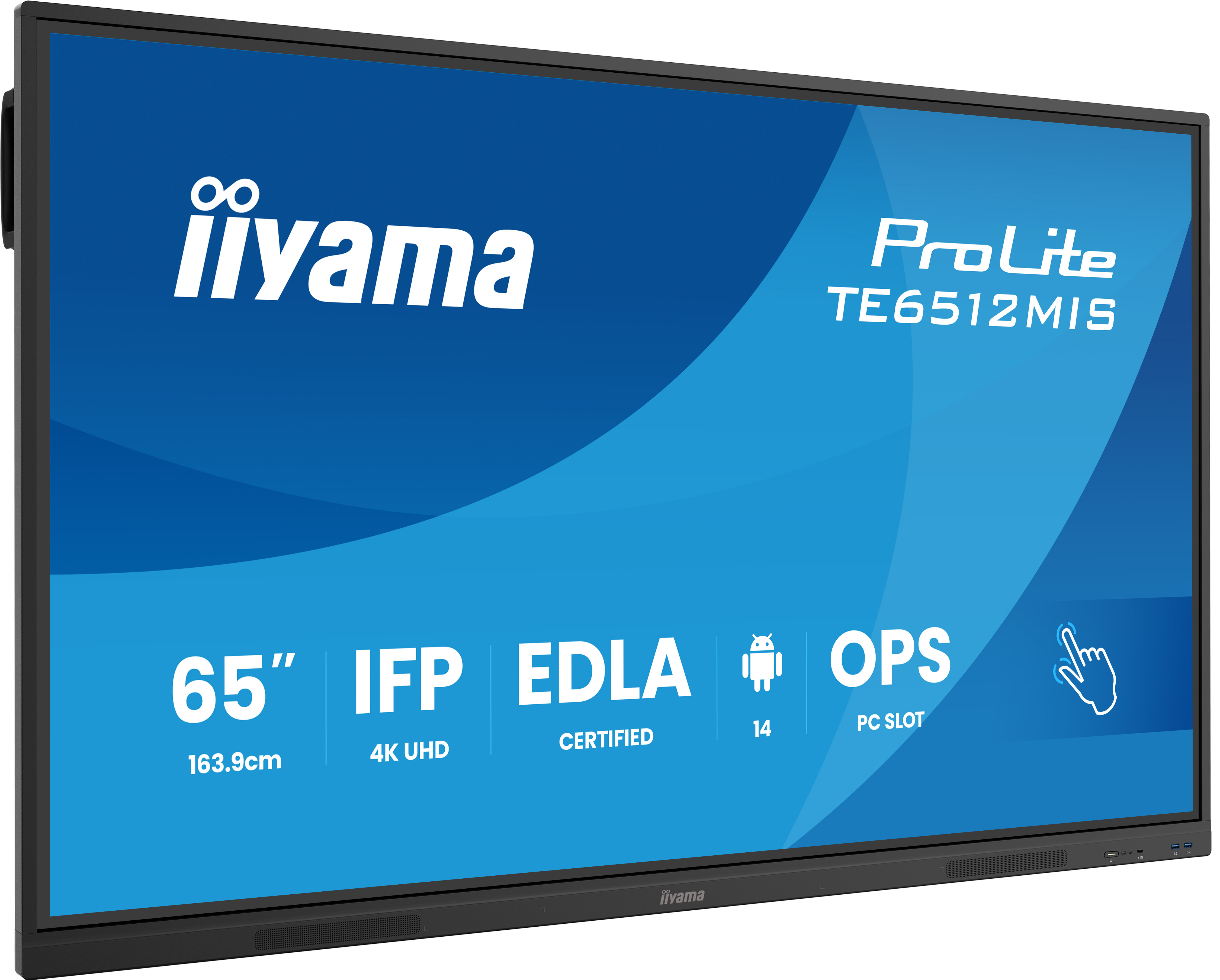 iiyama TE6512MIS-B4AG Signage Display Kiosk design 165.1 cm (65") LCD Wi-Fi 400 cd/m² 4K Ultra HD Black Touchscreen Built-in processor Android 24/7