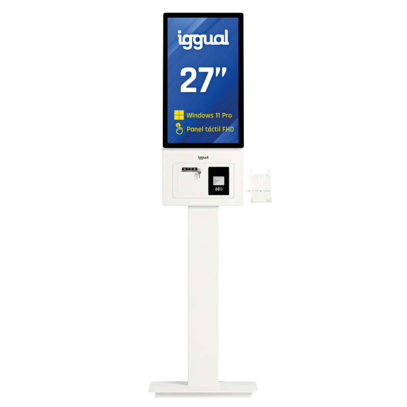iggual ORCHID KI-27 Kiosk design 68.6 cm (27") LED Wi-Fi 250 cd/m² Full HD White Touchscreen Built-in processor Windows 11 Pro