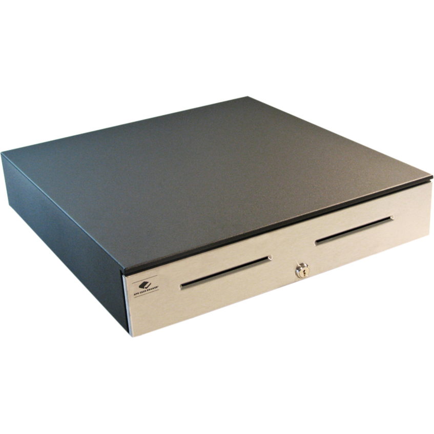 apg Solutions Heavy-Duty Point of Sale Cash Drawer | Series 4000 JD320-BL1816-U5 - 5 Bill - 5 Coin - 2 Media Slot - Stainless Steel, Steel - Black - 4.2" Height x 18" Width x 16.7" Depth