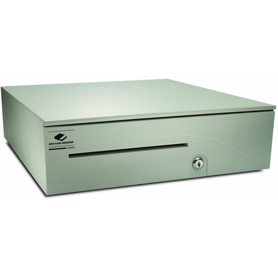 apg Solutions Heavy-Duty Point of Sale Cash Drawer | Series 100 T320-1-CW1616 - USD 5 Bill - 5 Coin - Steel - Cloud White - 4.9" Height x 16" Width x 16.8" Depth