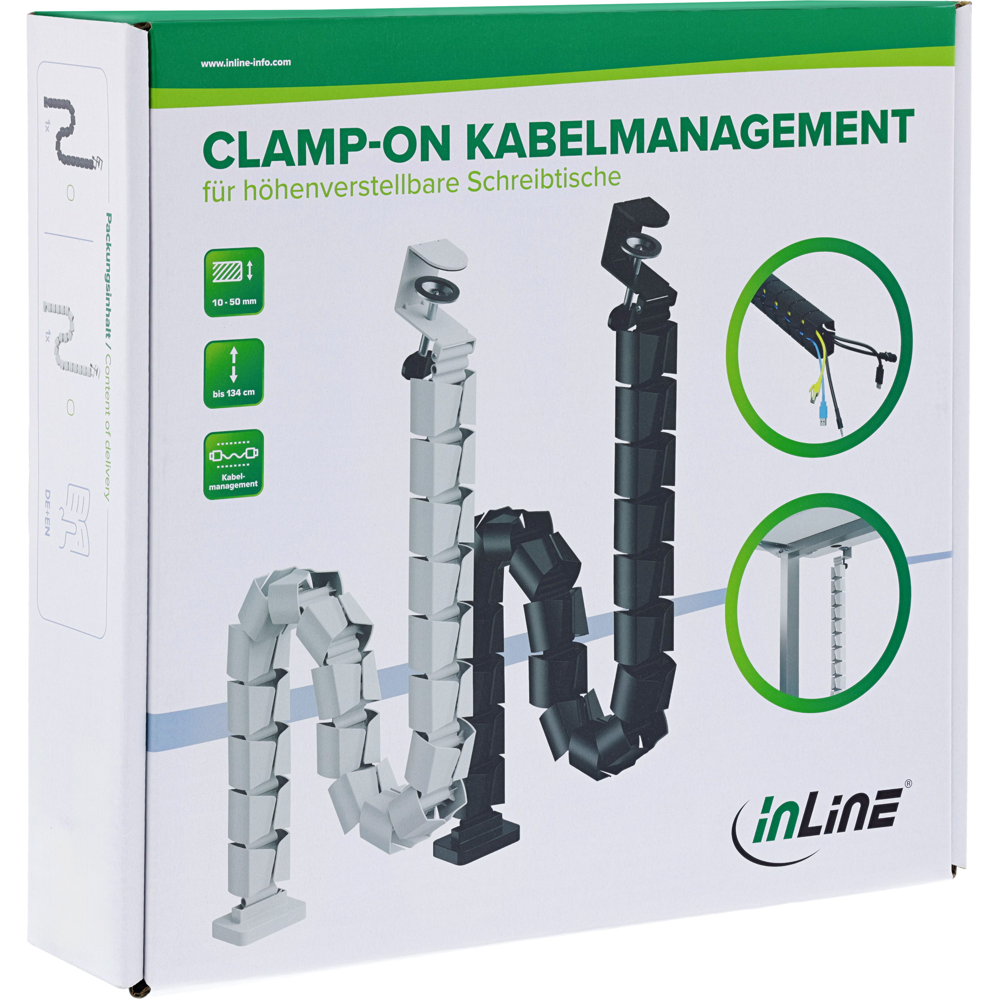 InLine 59996D cable organizer Desk Cable duct Black