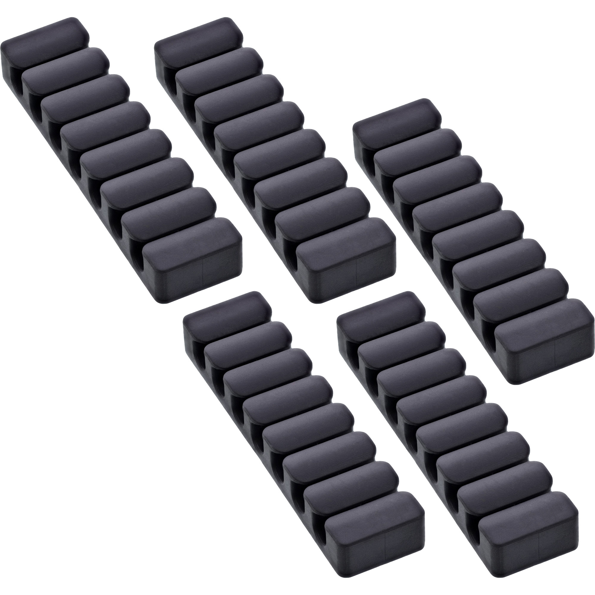 InLine 59971L cable organizer Universal Cable clip Black 5 pc(s)