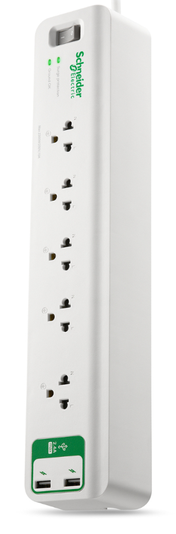 APC PMS53U-TH surge protector White 5 AC outlet(s) 230 V 3 m