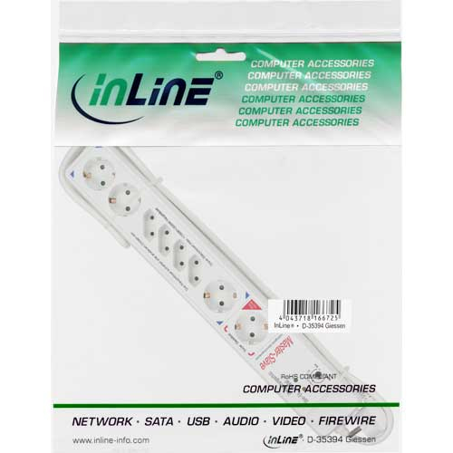 InLine 16646A surge protector White 8 AC outlet(s) 230 V 1.5 m