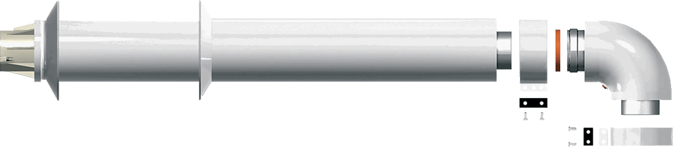 Ariston Horizontal Coaxial Smoke Exhaust Kit 60/100 L1000