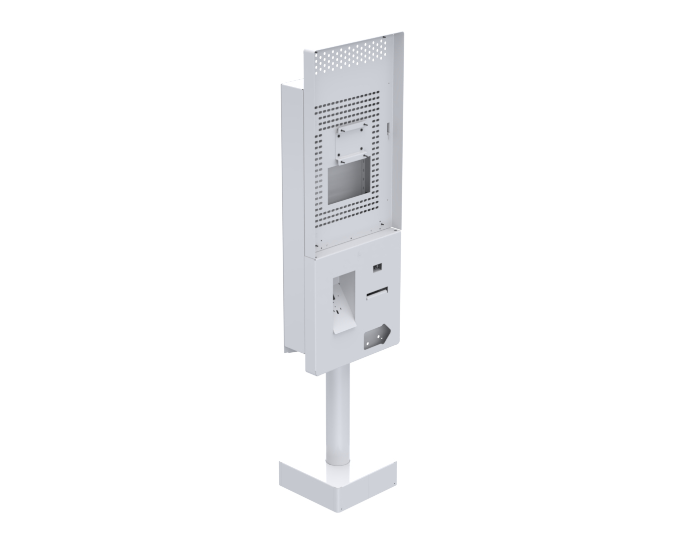 Ergonomic Solutions SpacePole Kiosk Single sided Sunmi QSR kiosk w/ scanner (Low profile)
