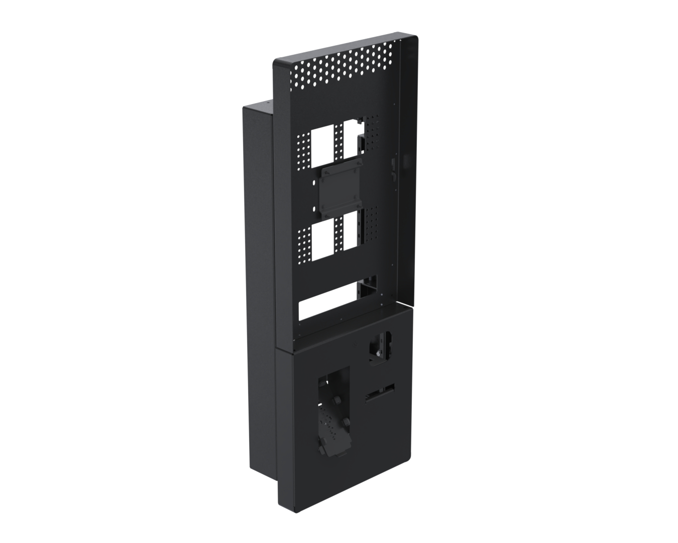 Ergonomic Solutions SpacePole Kiosk Wall mounted Microtouch QSR kiosk w/ scanner