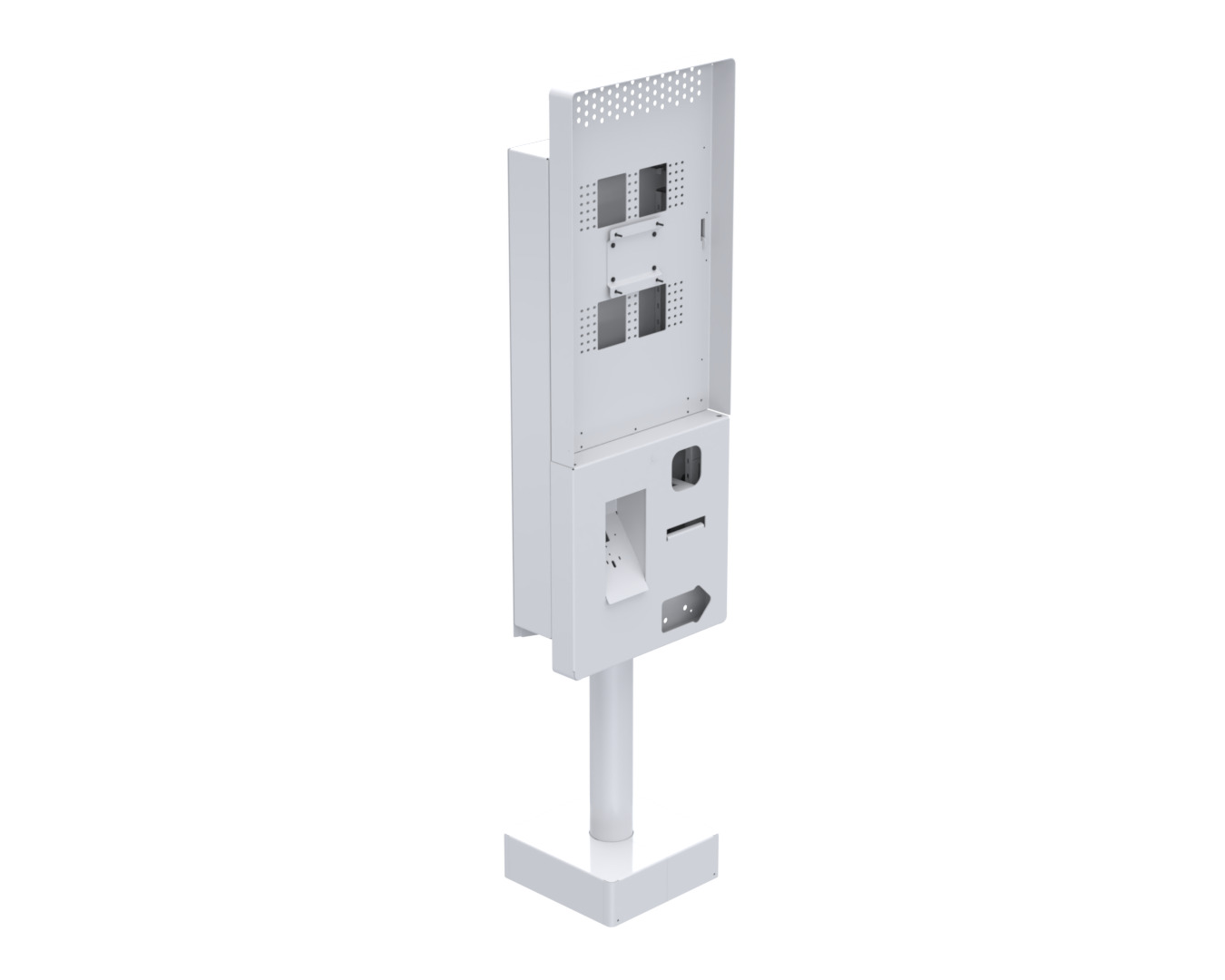 Ergonomic Solutions SpacePole Kiosk Single sided Microtouch QSR kiosk w/ scanner (Low profile)