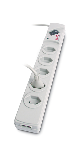 APC Basic Surge 5 Outlet w/tel Swiss230V Beige 5 AC outlet(s) 230 V 1.83 m