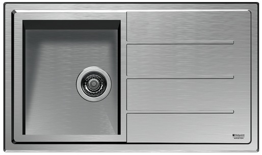Hotpoint SK 86W1 (X) HA kitchen sink Top-mounted sink Rectangular Stainless steel