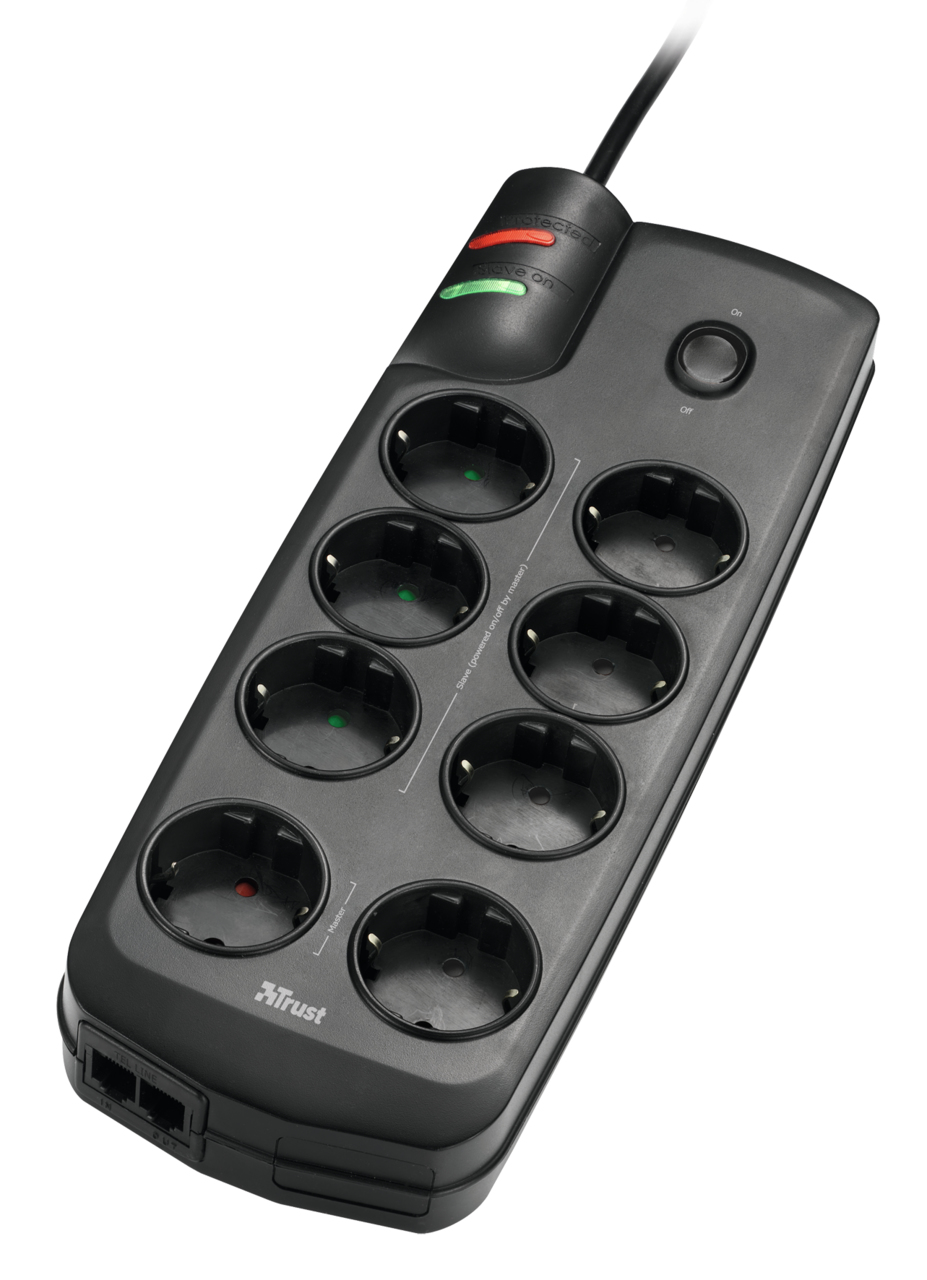 Trust Energy Saving 8 Port Surge Guard Black 8 AC outlet(s)