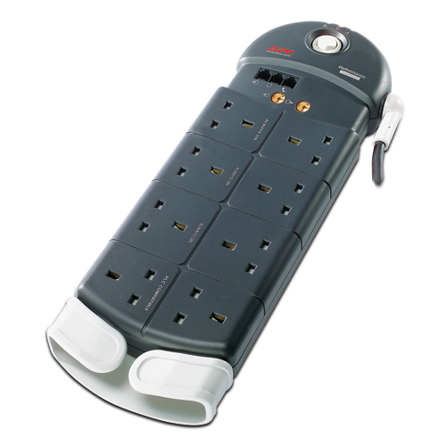 APC PL8VT3-GB surge protector Black 8 AC outlet(s) 230 V 2.44 m