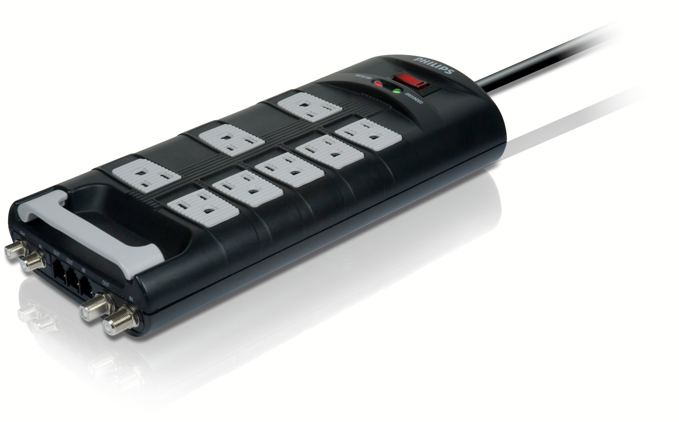 Philips SPP3221WA Home entertainment 8 outlets Surge protector