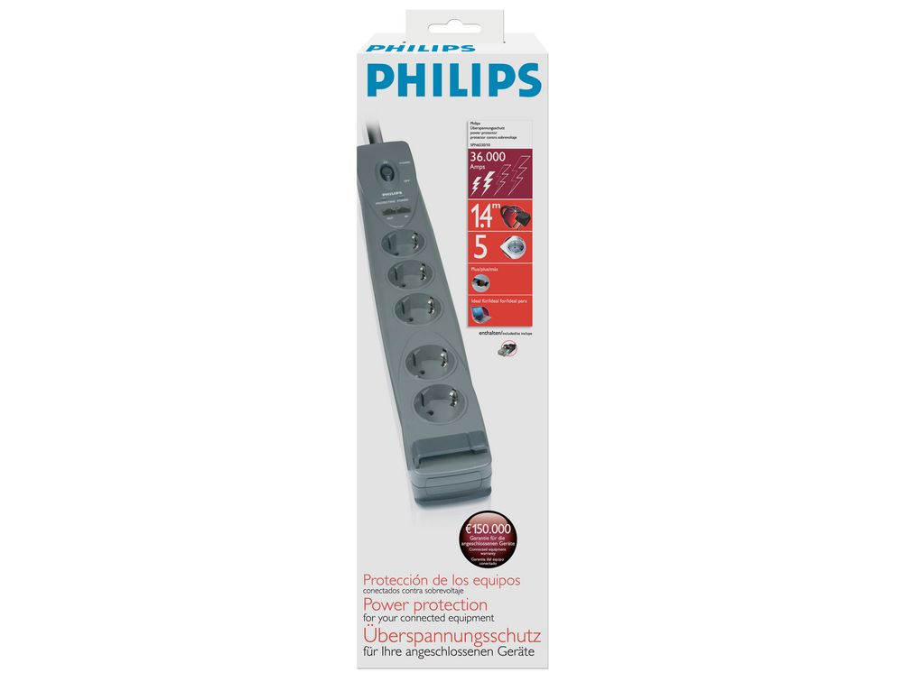 Philips SPN6530/10 surge protector Grey 5 AC outlet(s) 1.4 m