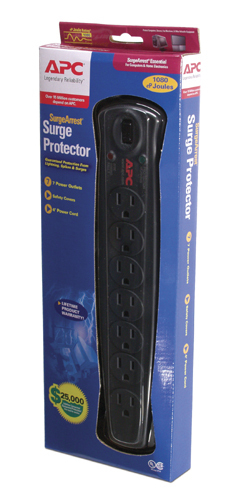 APC Essential SurgeArrest, 7 outlet Black 7 AC outlet(s) 120 V 1.22 m