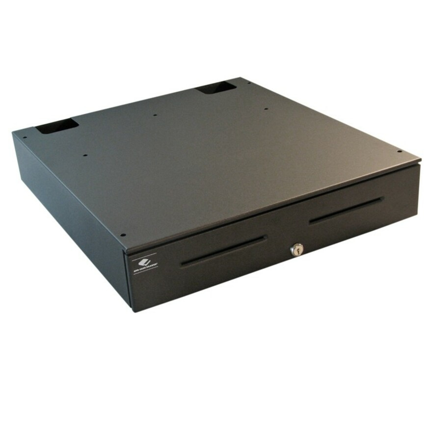 apg Solutions Heavy-Duty Point of Sale Cash Drawer | Series 4000 JB554A-BL1821-C - 2 Media Slot - USB - Steel, Stainless Steel - Black - 4.2" Height x 18.8" Width x 21" Depth