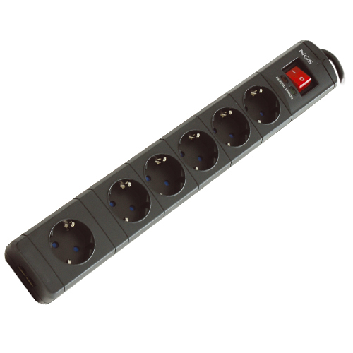 NGS Surge600 Black 6 AC outlet(s) 1.85 m