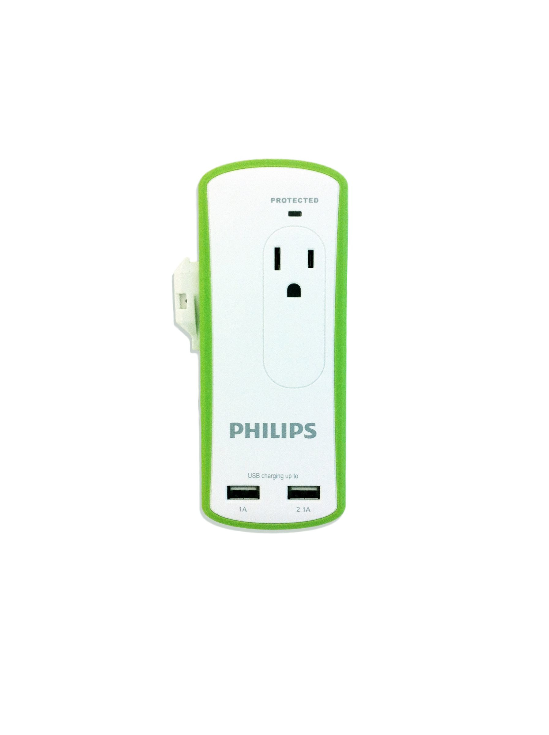 Philips SPP6020A/37 surge protector Green, White 2 AC outlet(s) 0.25 m