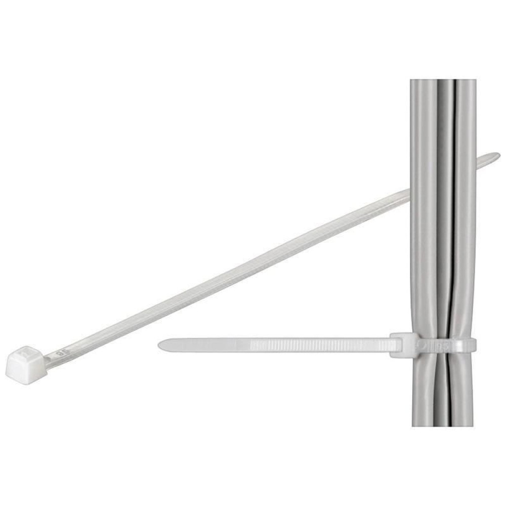 Techly Cable Tie Nylon Patch 150x3,6mm 100pcs White ISWT-15035