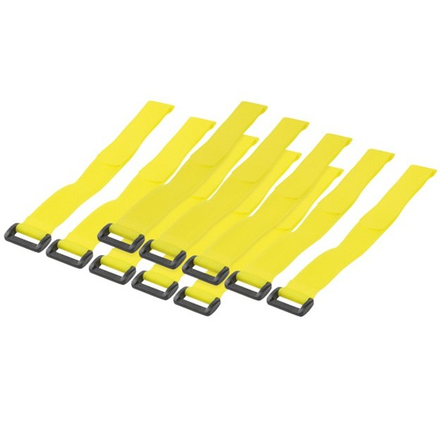 Techly Velcro Cable Ties, Set of 10 pcs, Yellow ISWT-VEL10-YE