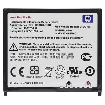 HP iPAQ 300 Series Standard Battery 1700 mAH Li-Ion industrial rechargeable battery