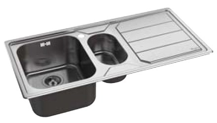 Whirlpool AM 1050 IX kitchen sink Top-mounted sink Rectangular Stainless steel