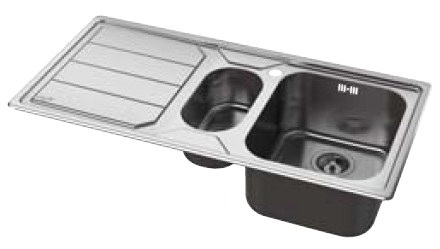 Whirlpool AM 1050 IX/LH kitchen sink Top-mounted sink Rectangular Stainless steel