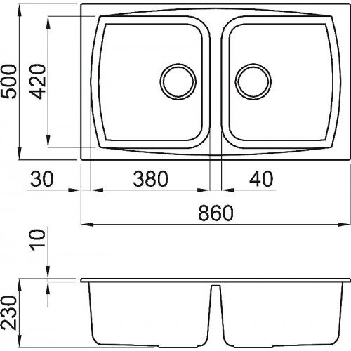 Whirlpool CN 8652 AE kitchen sink Flush-mounted sink Rectangular