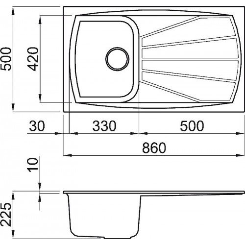 Whirlpool CN 8650 AE kitchen sink Flush-mounted sink Rectangular