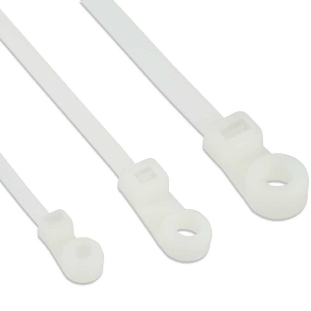 Techly Cable Ties Clip 300x4,8mm with Eyelet Nylon 100pz White ISWTH-30048