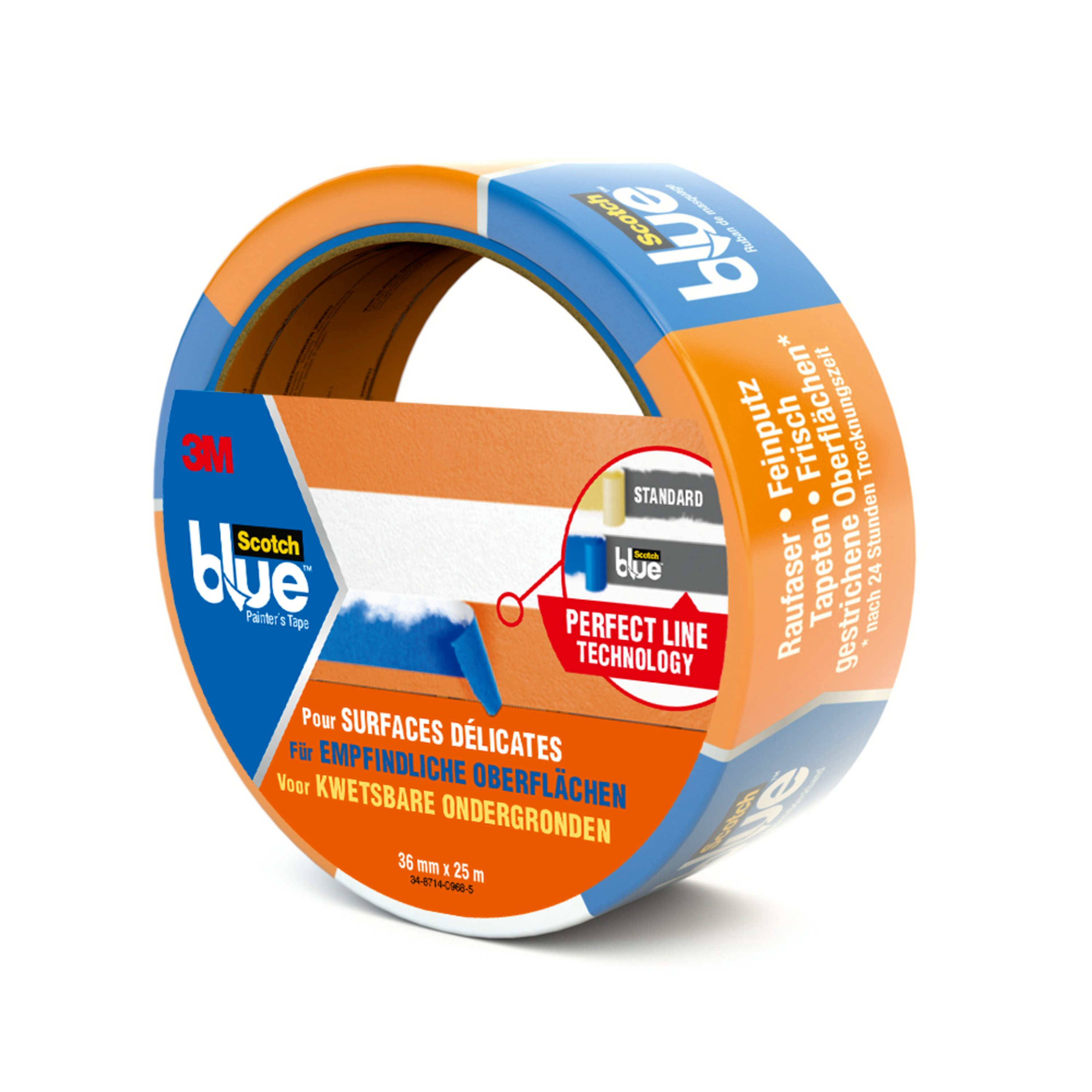 3M 2080-36C 25 m Painters masking tape Paper Blue