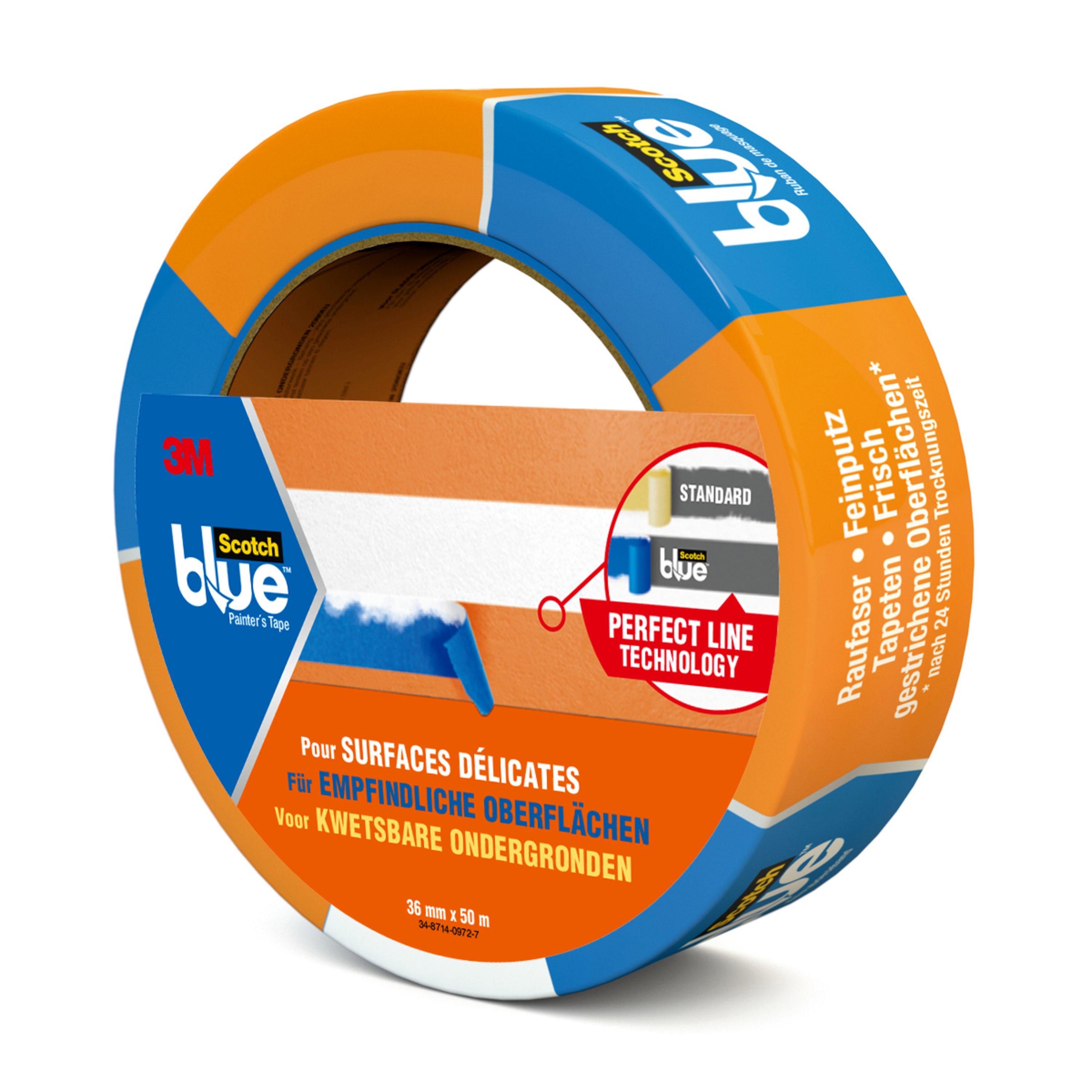 3M 2080-36P 50 m Painters masking tape Paper Blue