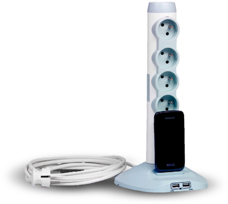 Legrand 50014 surge protector Blue, White 4 AC outlet(s) 230 V 2 m