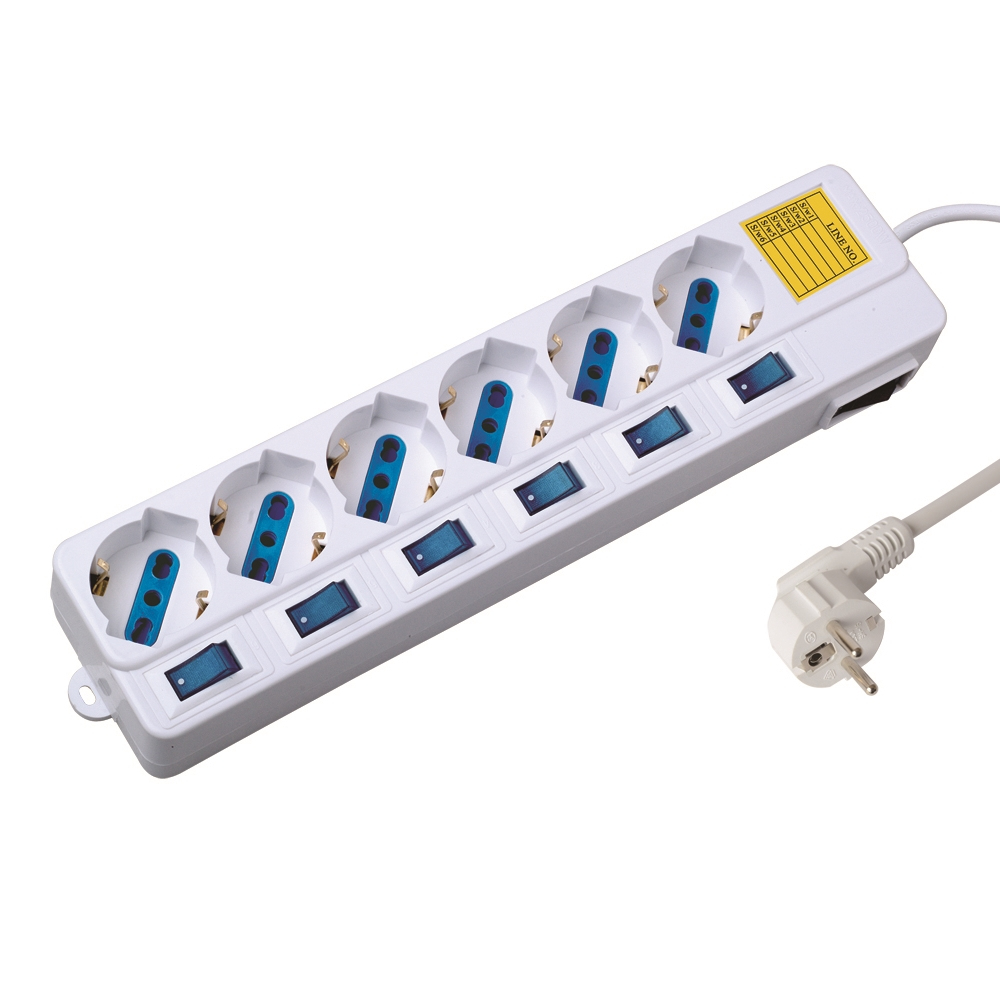 Ewent EW3932 surge protector White 6 AC outlet(s) 1.5 m