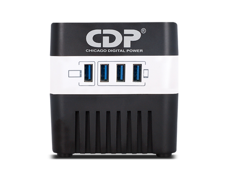 CDP RU-AVR604 600VA/300W 4 outlets AVR, 175 joules, 4 USB ports 120 Vac