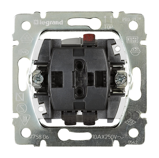 Legrand 775804 light switch Plastic Stainless steel, Transparent