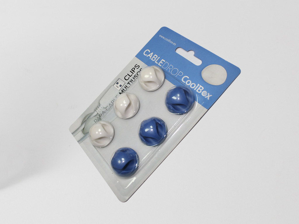 CoolBox CABLEDROP cable clamp Blue, White 6 pc(s)