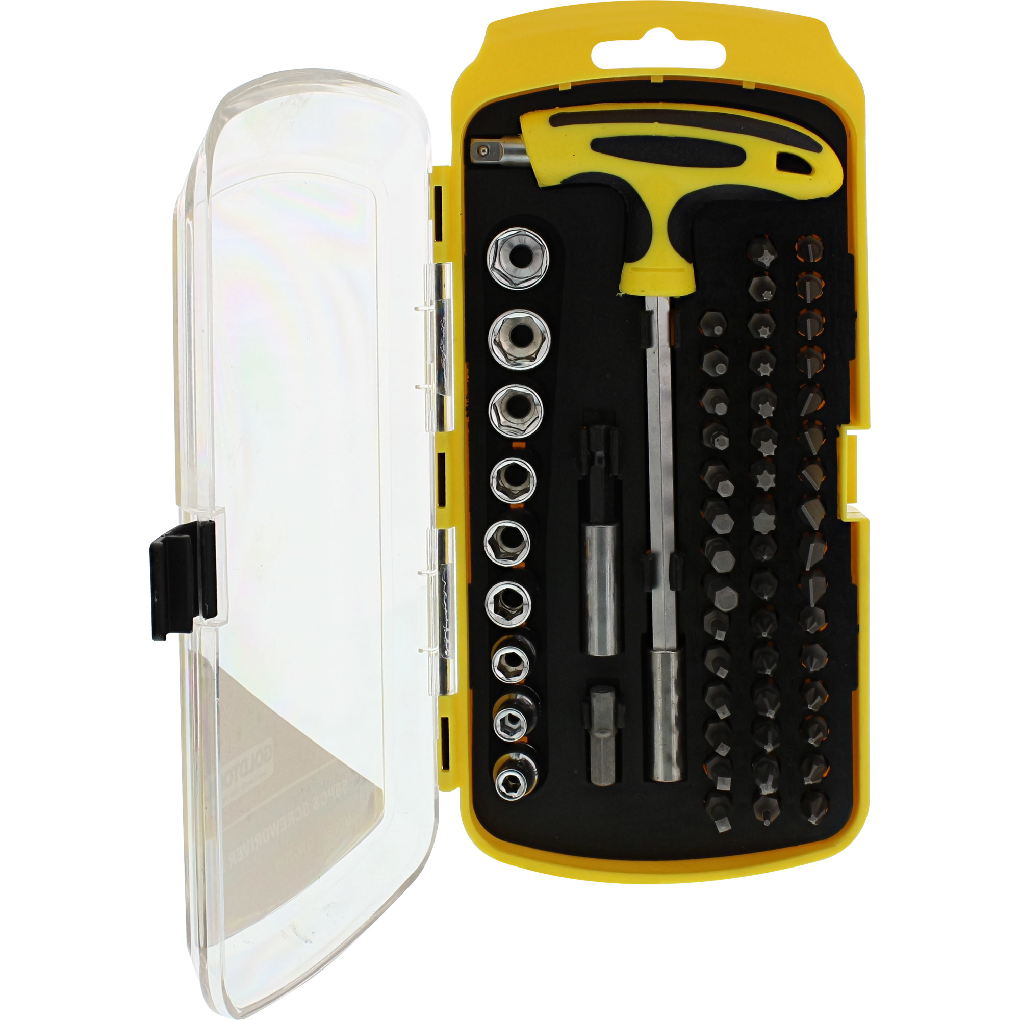InLine Screwdriver bit set, with T-type handle, 58pcs.