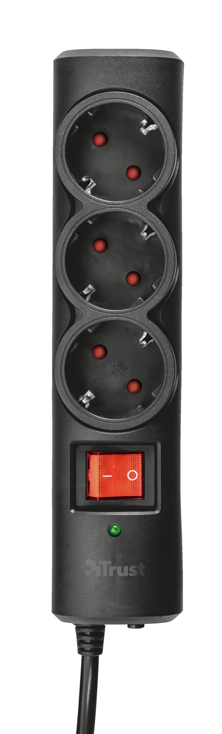 Trust 21056 surge protector Black 3 AC outlet(s) 1.8 m