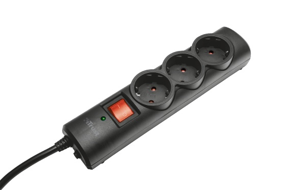 Trust 21057 surge protector Black 3 AC outlet(s) 1.8 m
