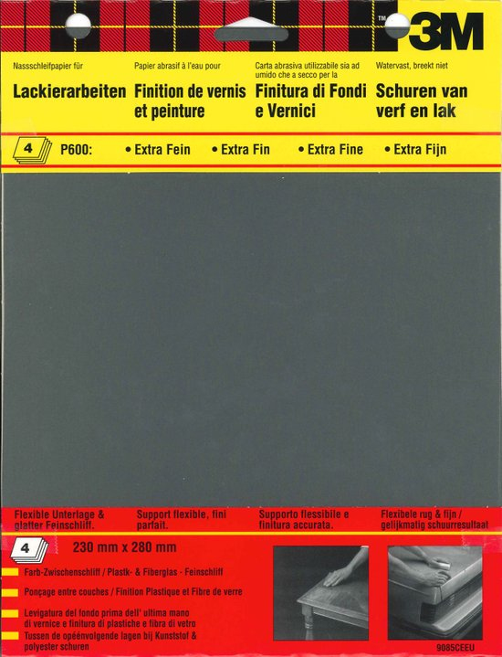 3M 734 Wetordry Abrasive sheet Extra fine grit P600 4 pc(s)