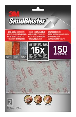3M 28150SBE manual sanding supply Abrasive sheet Very fine grit P150 2 pc(s)