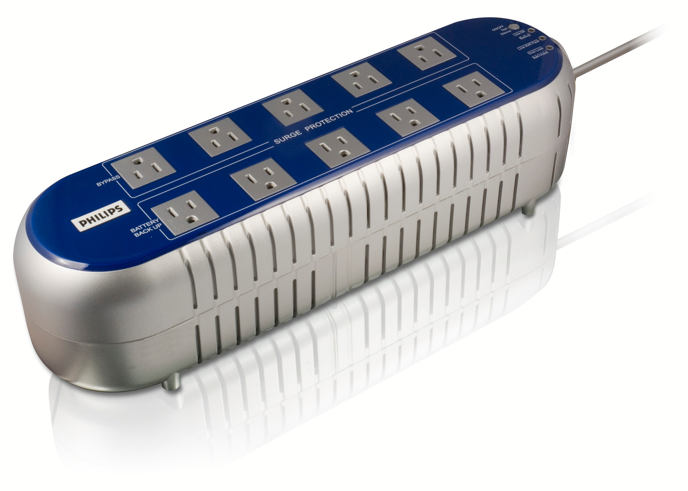 Philips SPP1199WB Slimline 8 outlets Surge protector