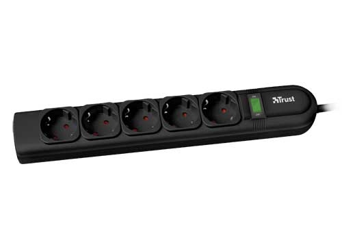 Trust PW-3200 surge protector Black 5 AC outlet(s)