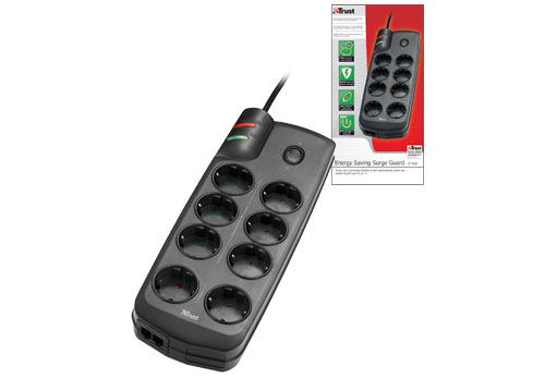 Trust Energy Saving 8 Port Surge Guard Black 8 AC outlet(s) 220 V